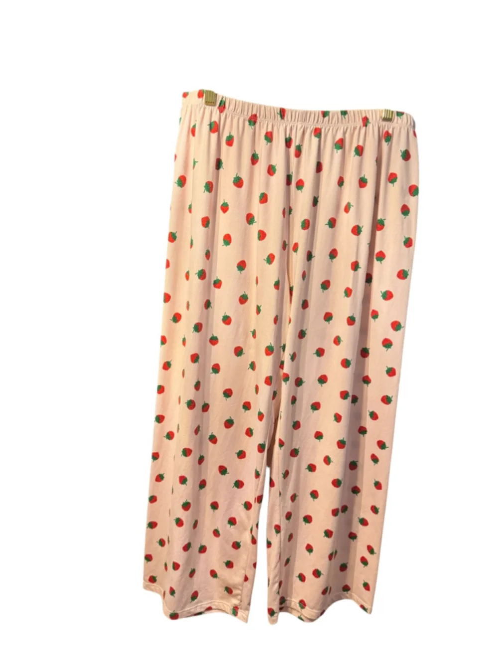 Size L Kate Spade Strawberry Pajama Set, Pink and Red Short sleeve top and pants